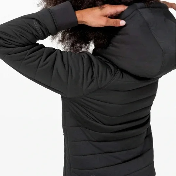 Lululemon Dynamic Movement Hoodie in Black Size 8 Quilted Fall Autumn Loungewear - Picture 5 of 11